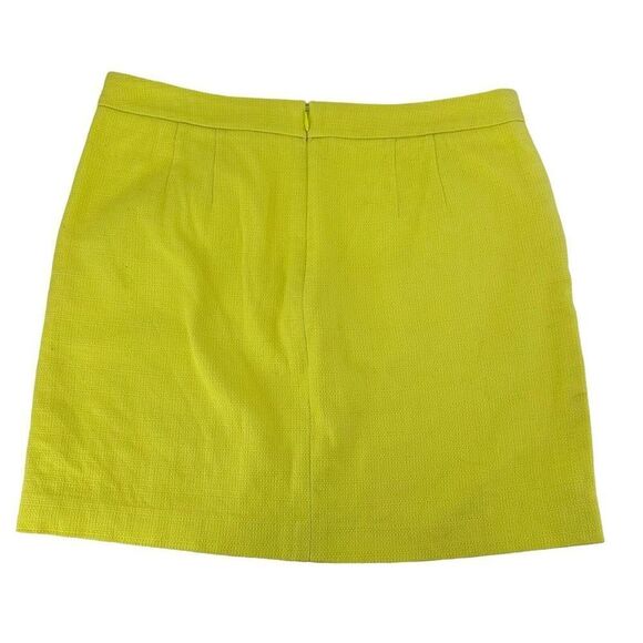 LOFT Bright Citron Yellow Mini Skirt Pockets Women Size 8 Fun Colorful Statement - Picture 2 of 9